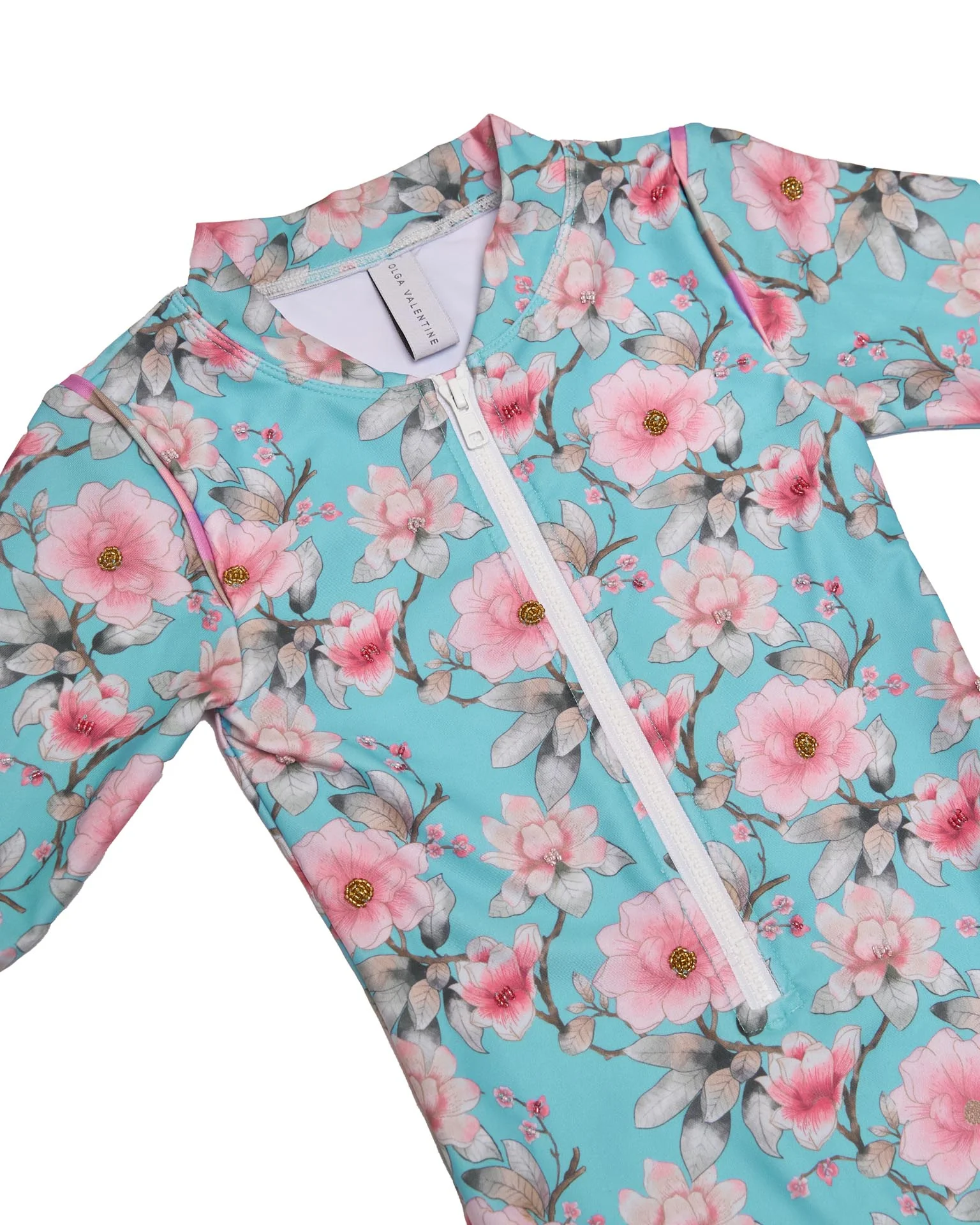 Long Sleeve Zip One Piece Swimsuit - Image 4