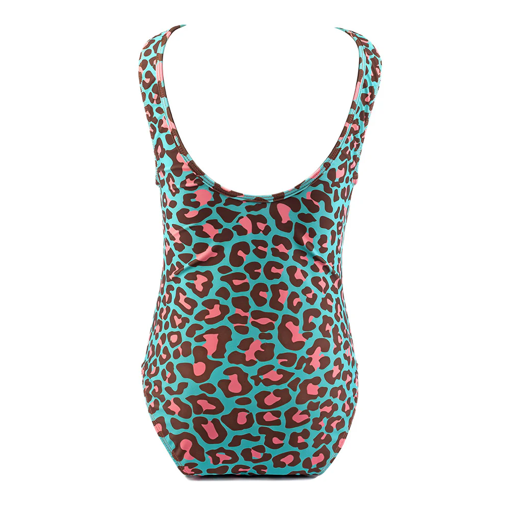 Pink Jungle Fringing One Piece in Blue Leopard - Image 3