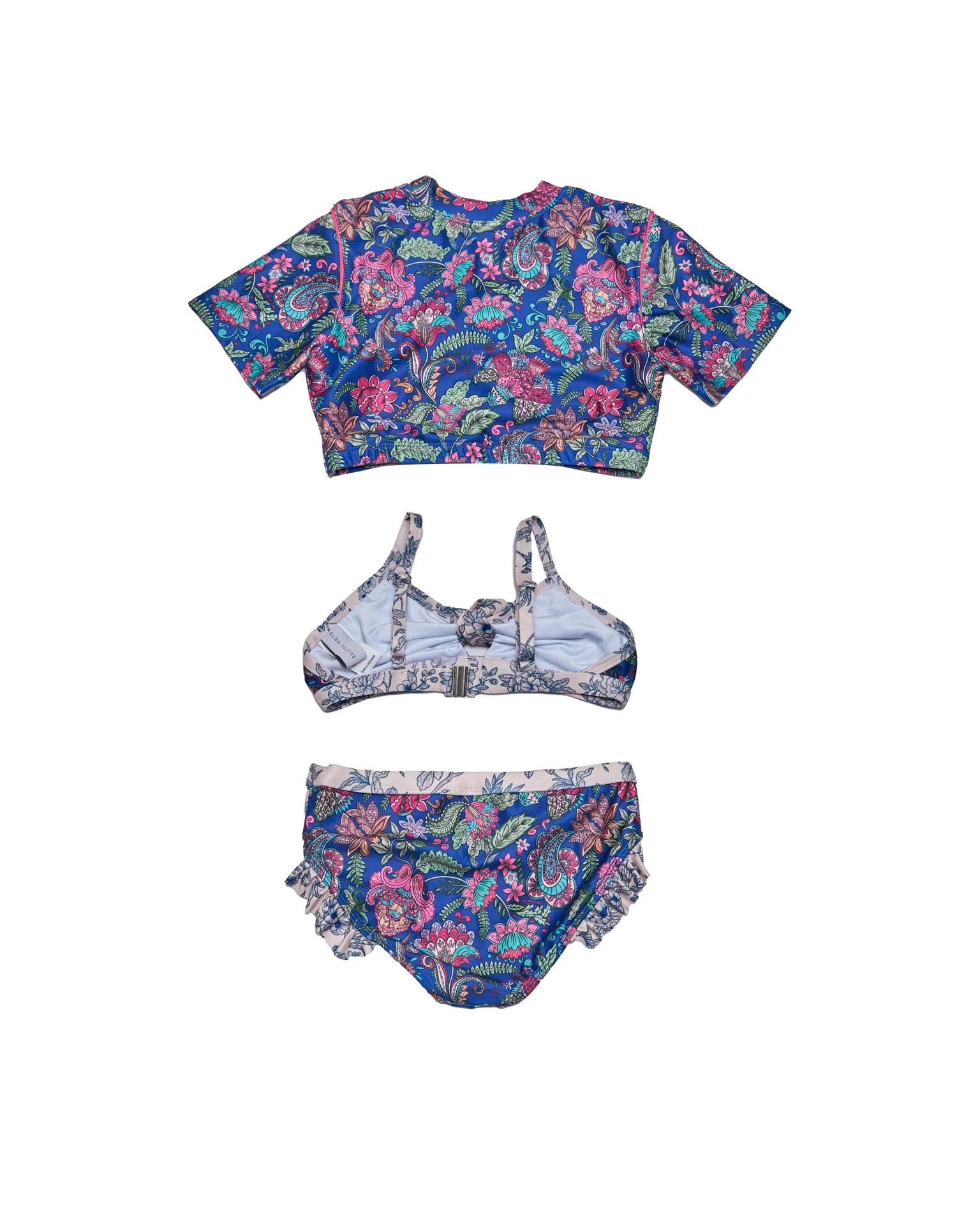 Girls 3 Piece Swim Set (River Print) - Image 3