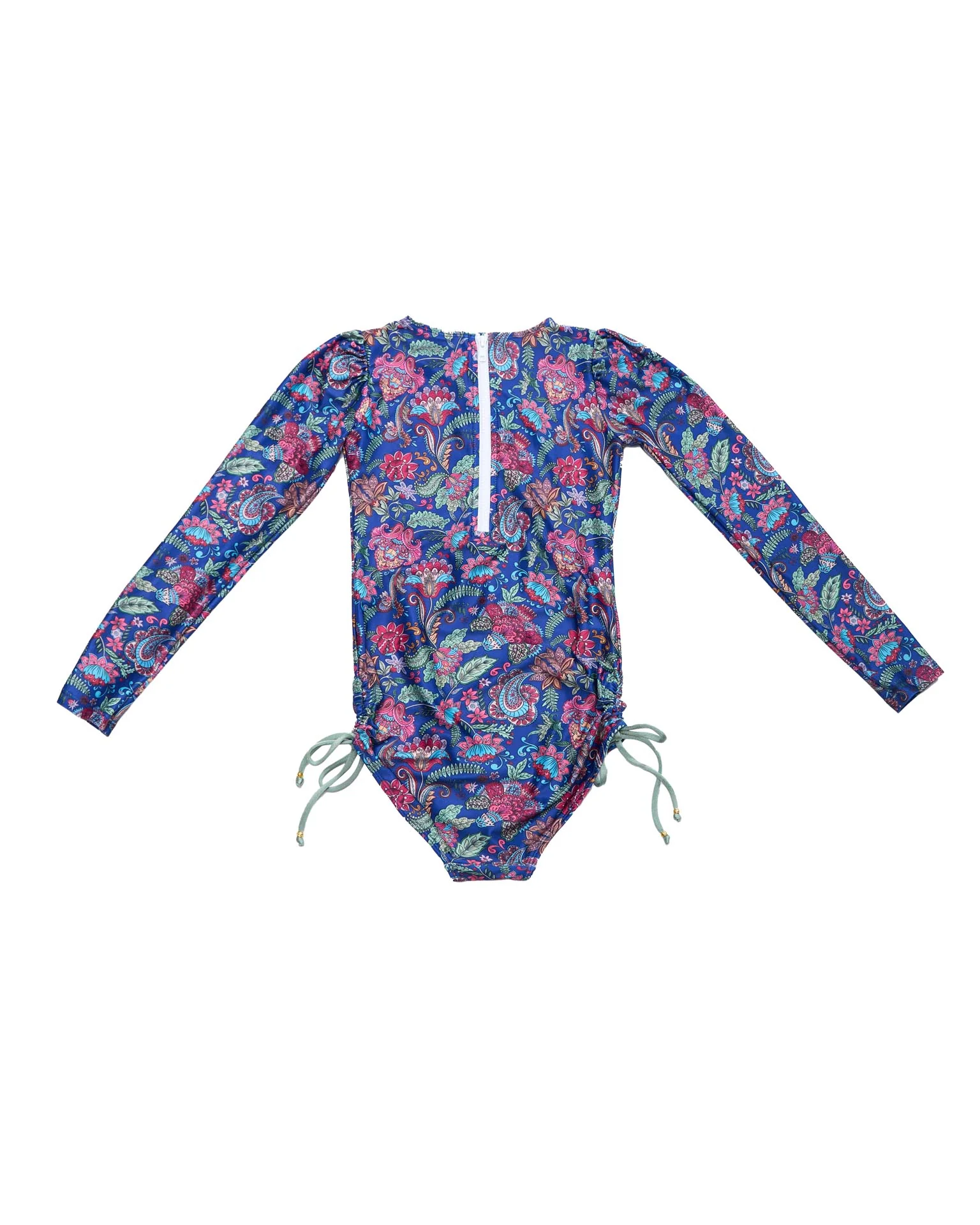 Long Sleeve One Piece Swimsuit with Side Ties - Image 3